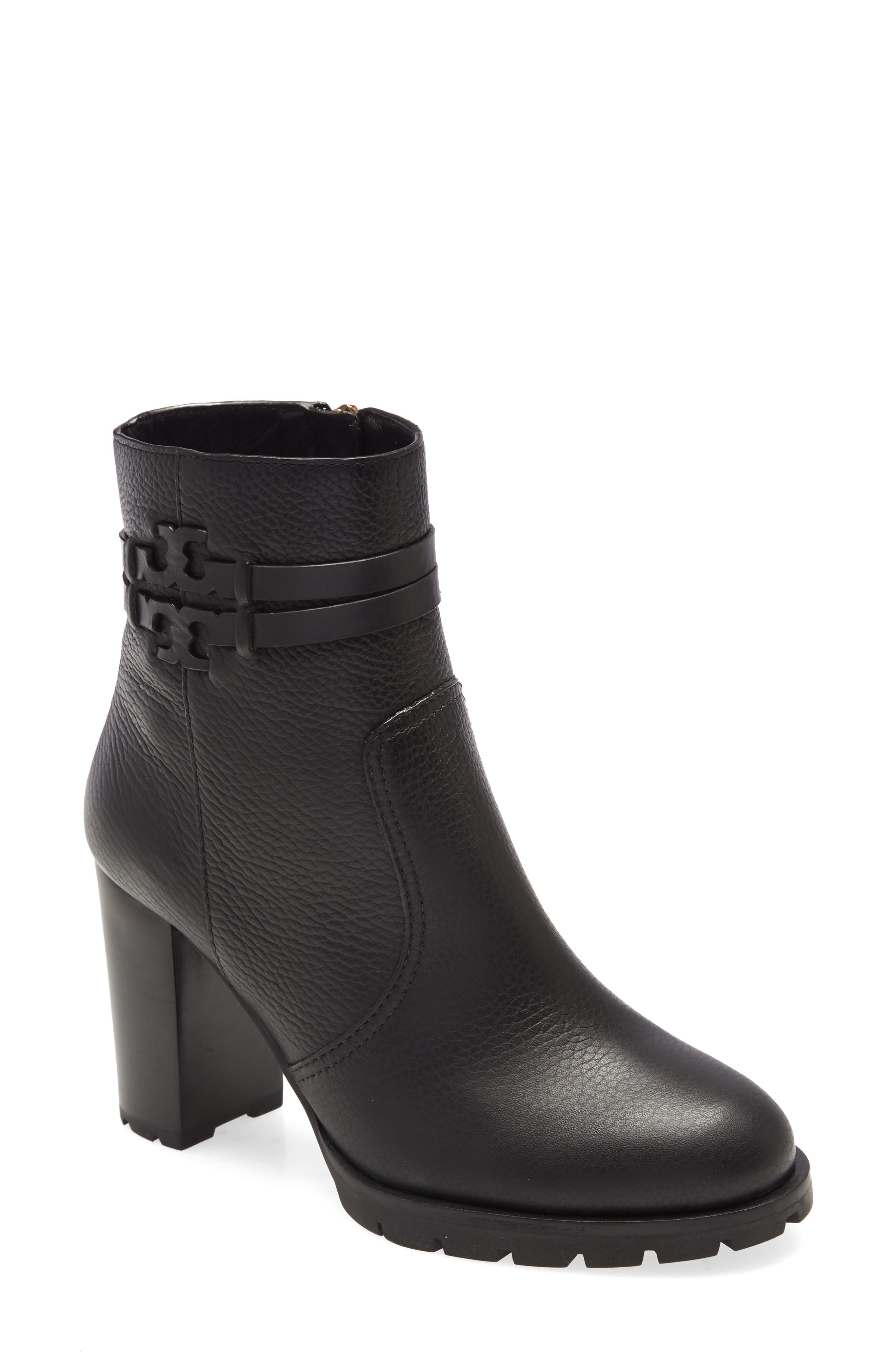 black leather booties nordstrom