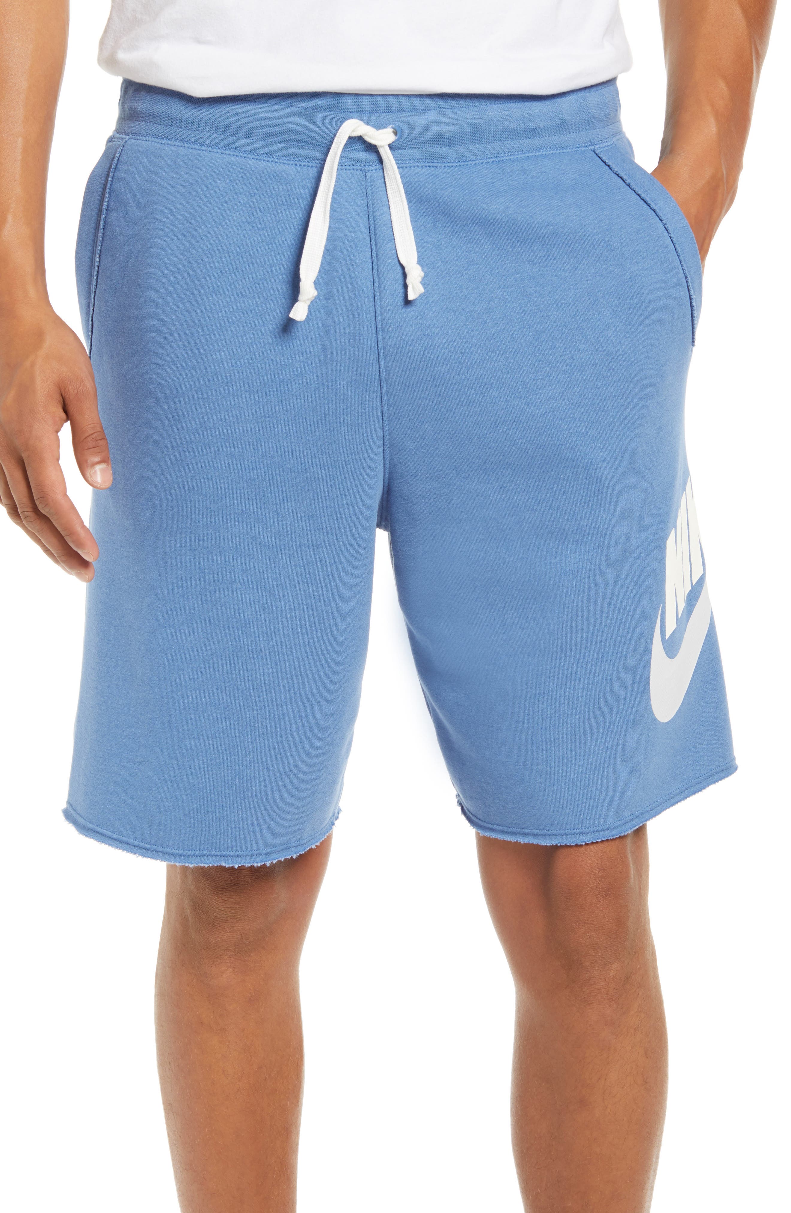 light blue nike fleece shorts 