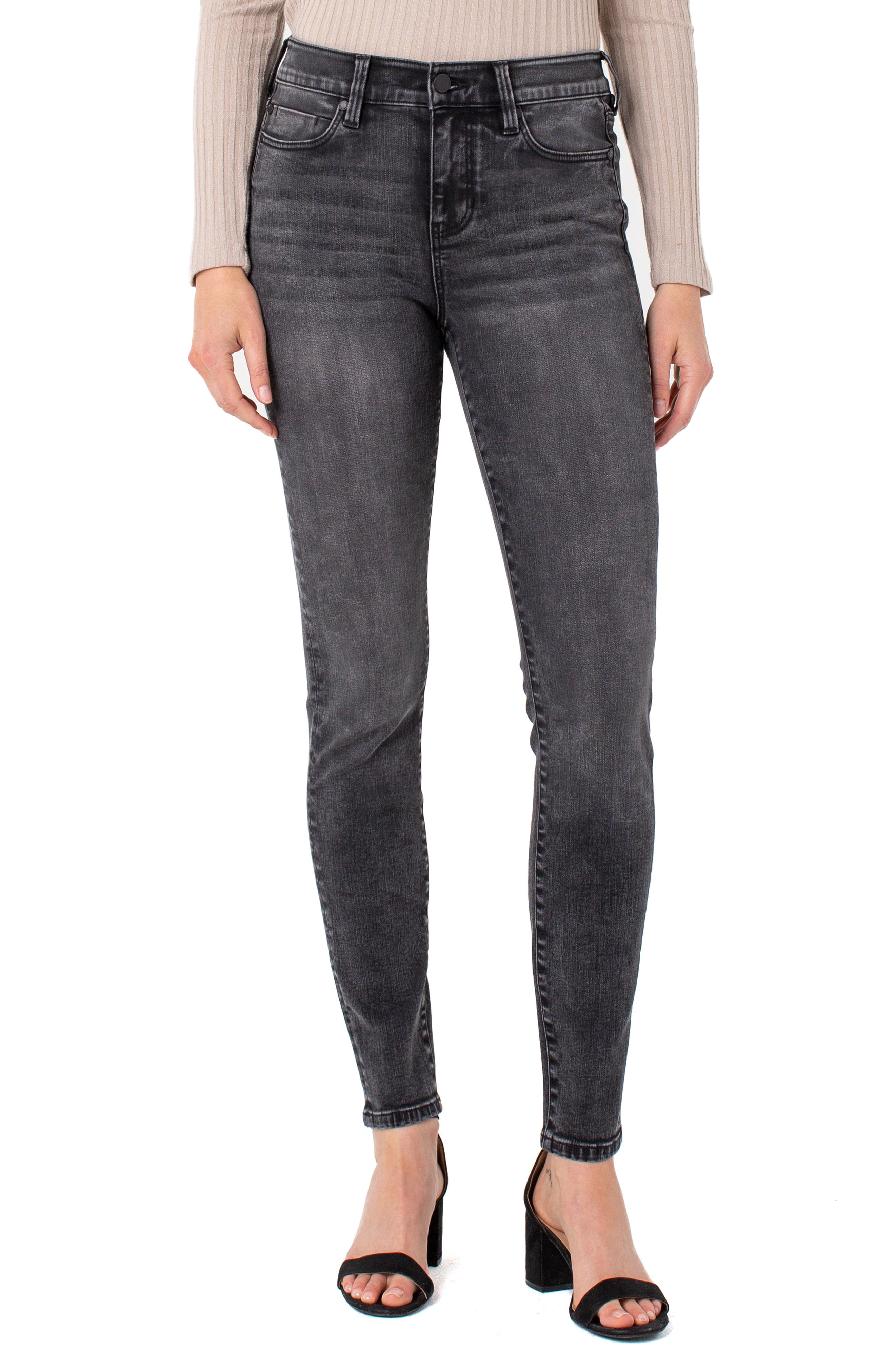 womens high waisted grey jeans