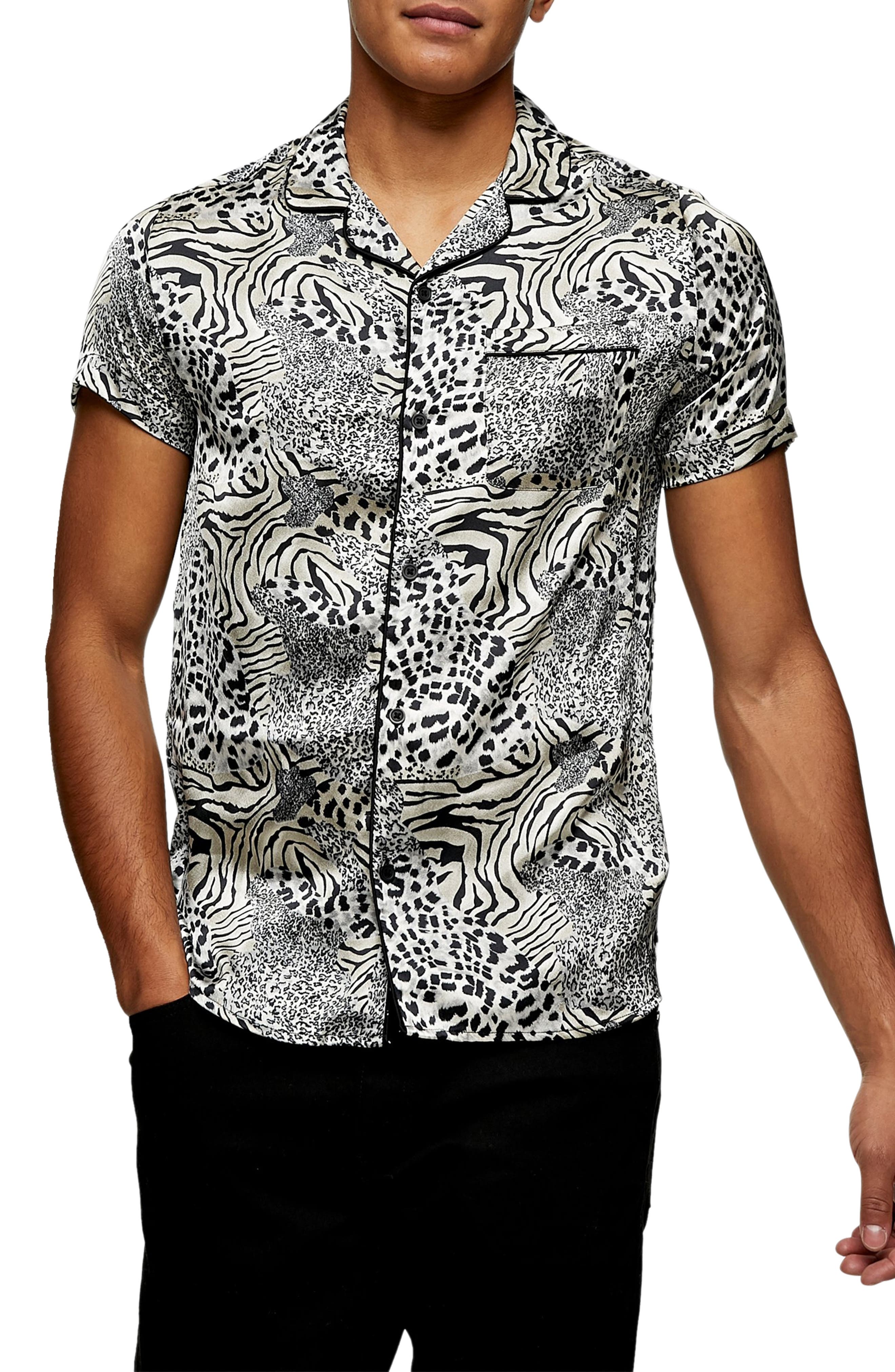 tiger print half shirt