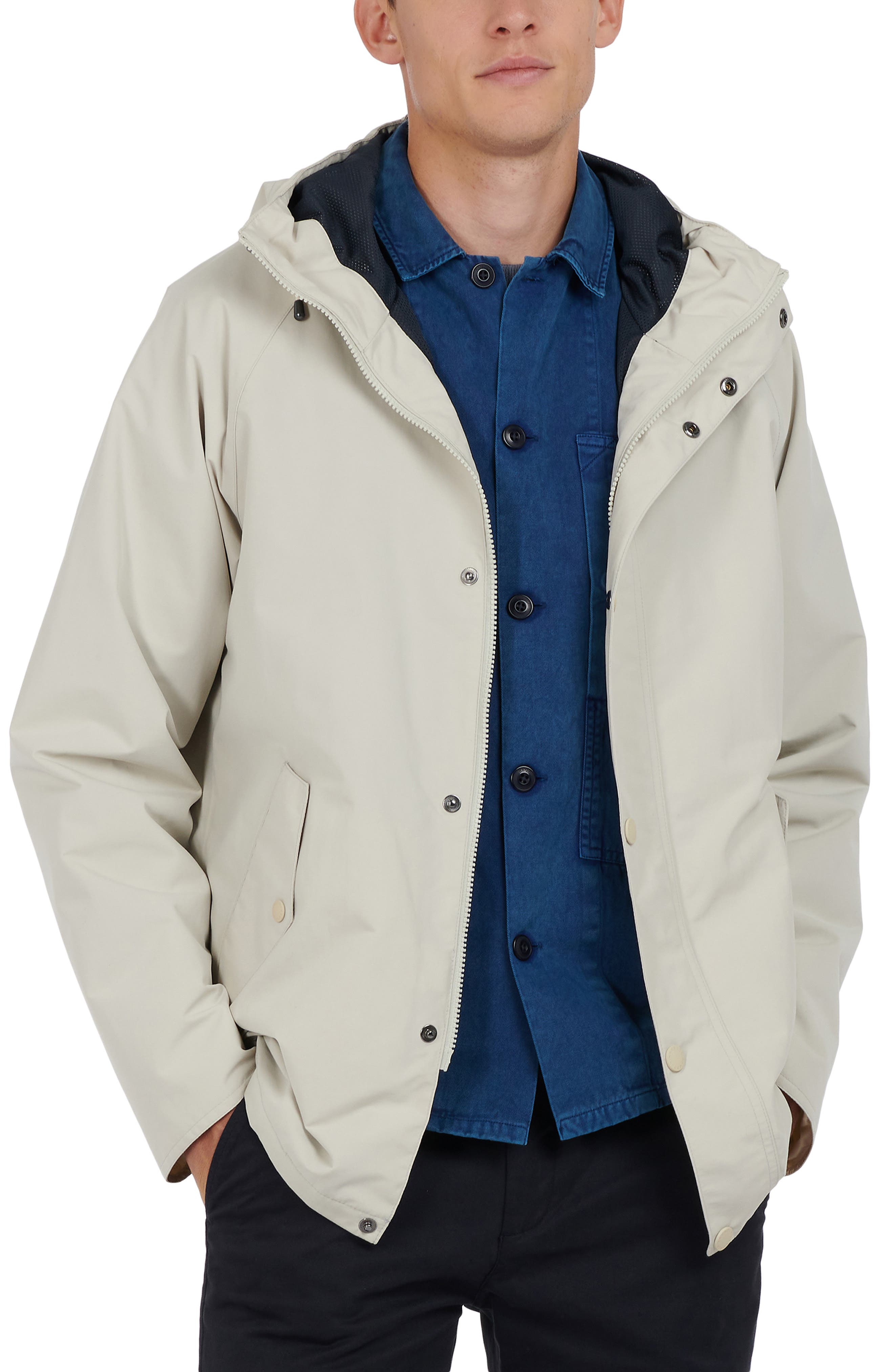 hooded barbour jacket mens