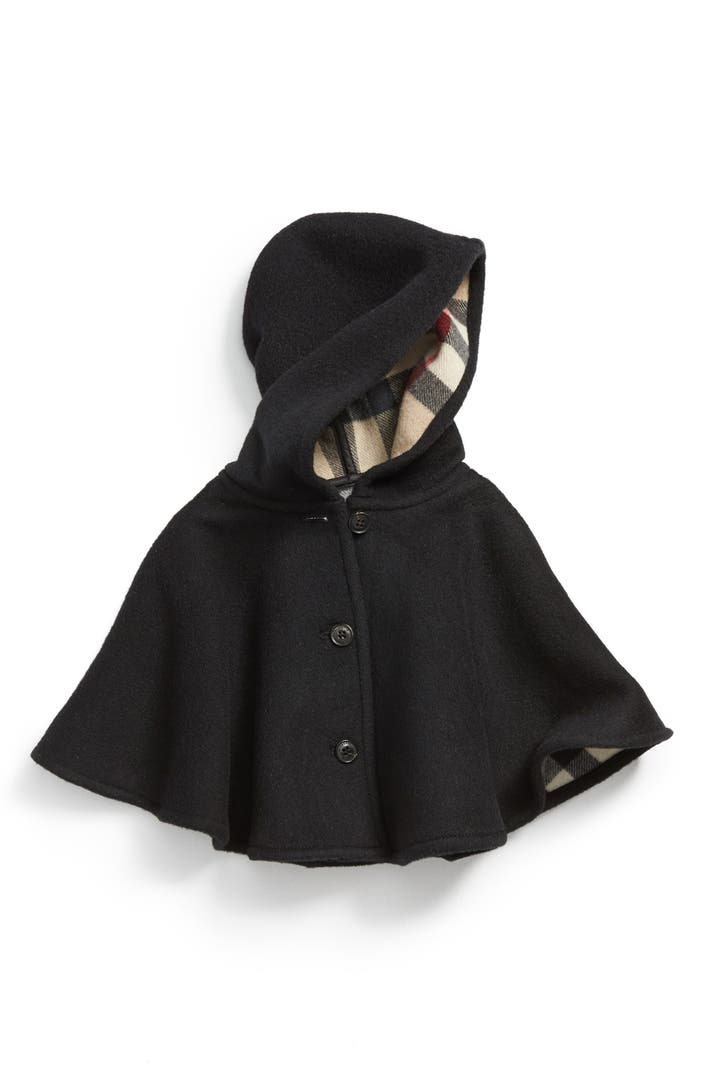 Burberry 'Rosa' Hooded Wool Cape (Baby Girls) | Nordstrom