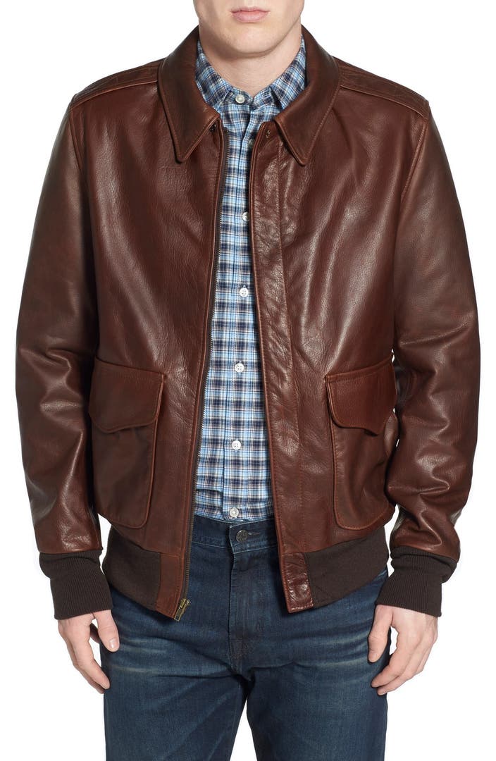 Schott NYC 'A-2' Pebbled Leather Bomber Jacket | Nordstrom