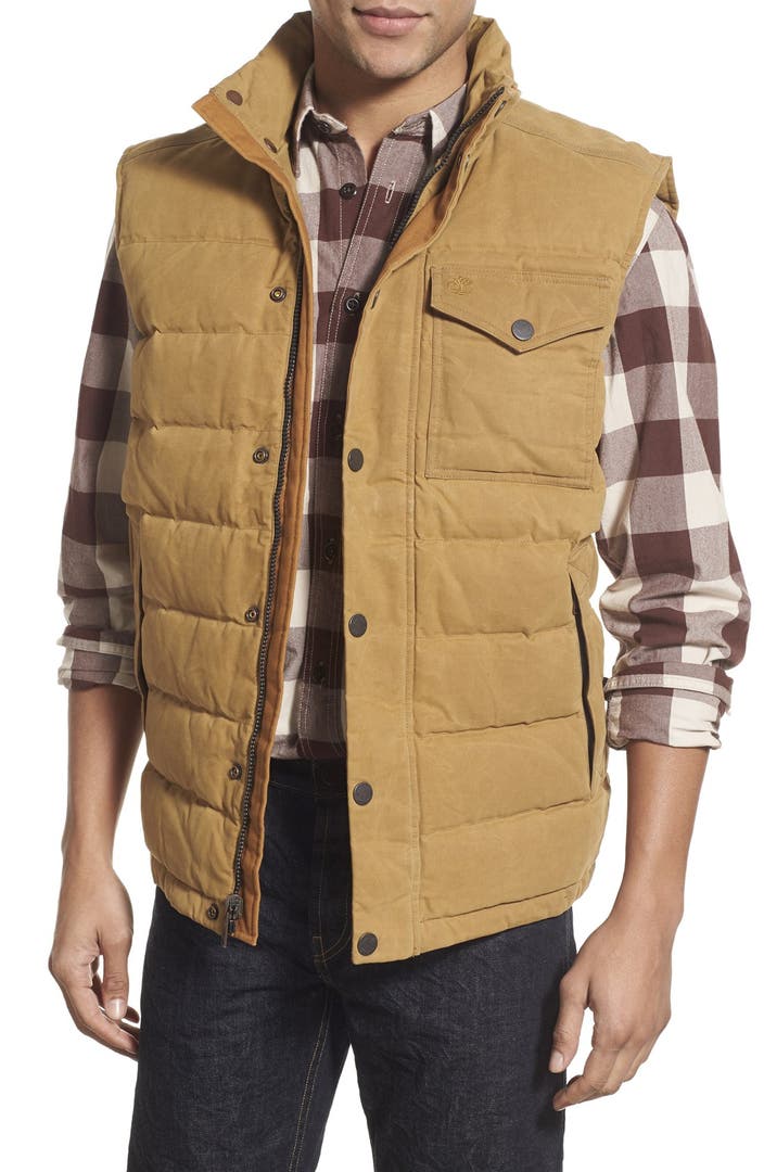 Timberland 'Mt. Davies' Water Resistant Waxed Canvas Down Vest | Nordstrom