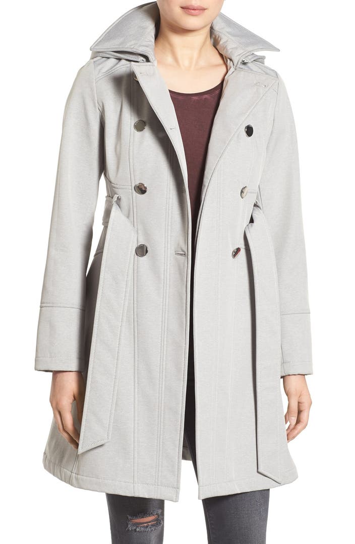 GUESS Hooded Softshell Trench Coat | Nordstrom