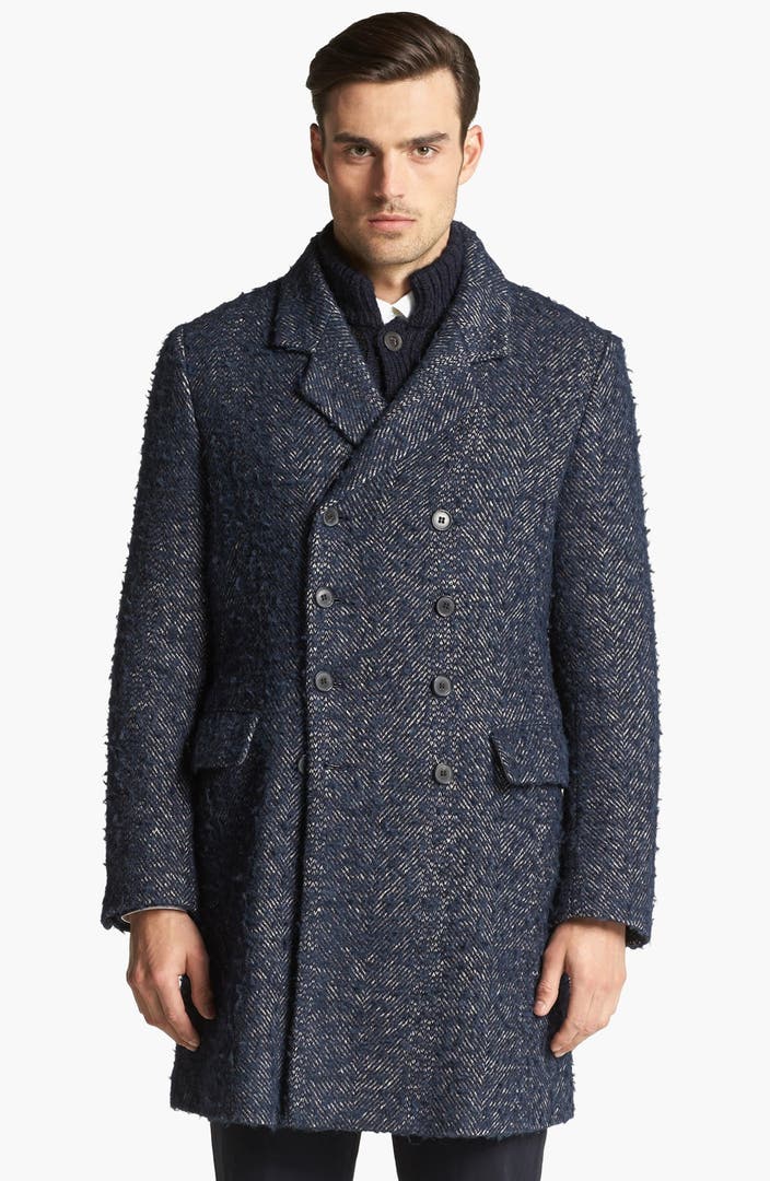 John Varvatos Collection Double Breasted Overcoat | Nordstrom