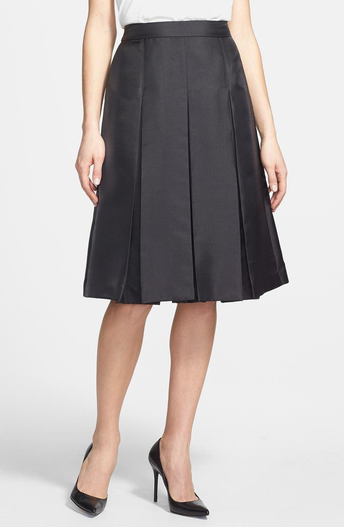 Halogen® Pleat Midi Skirt (Petite) | Nordstrom