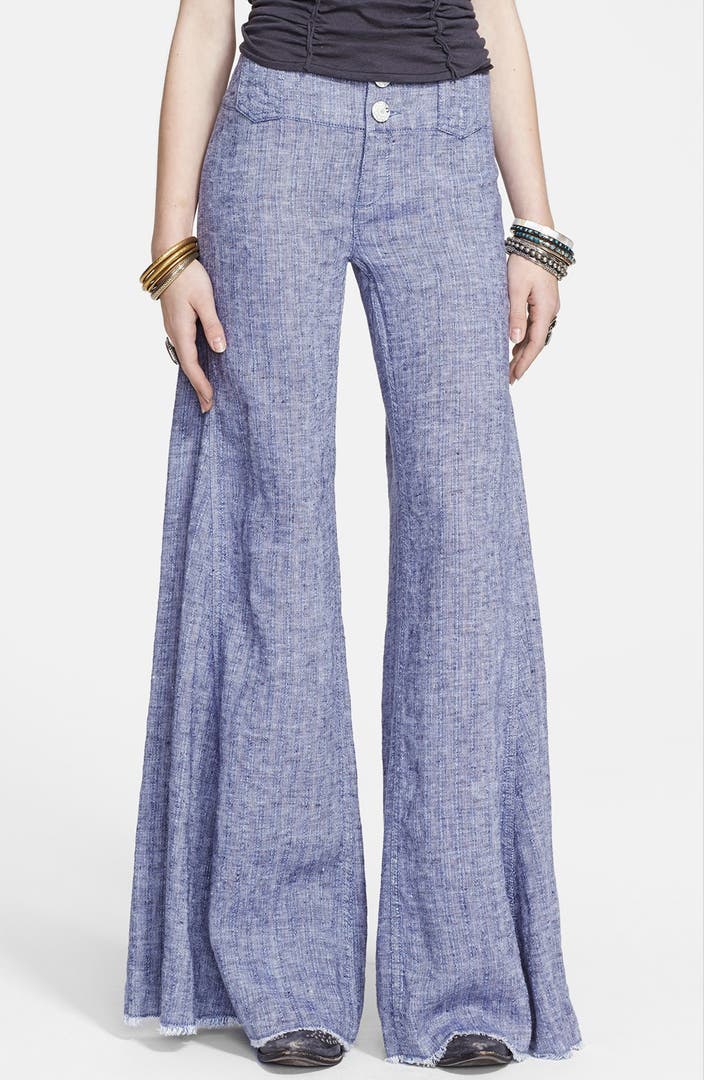 Free People Extreme Flare Leg Linen Pants Nordstrom