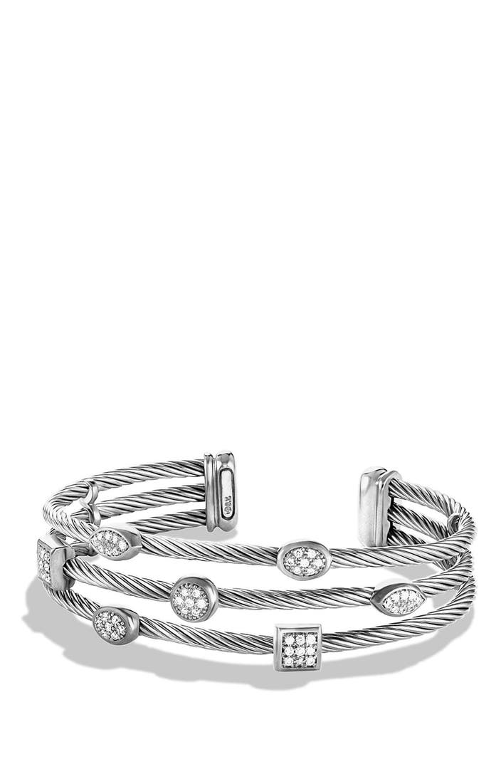 David Yurman 'Confetti' Three-Row Cuff with Diamonds | Nordstrom