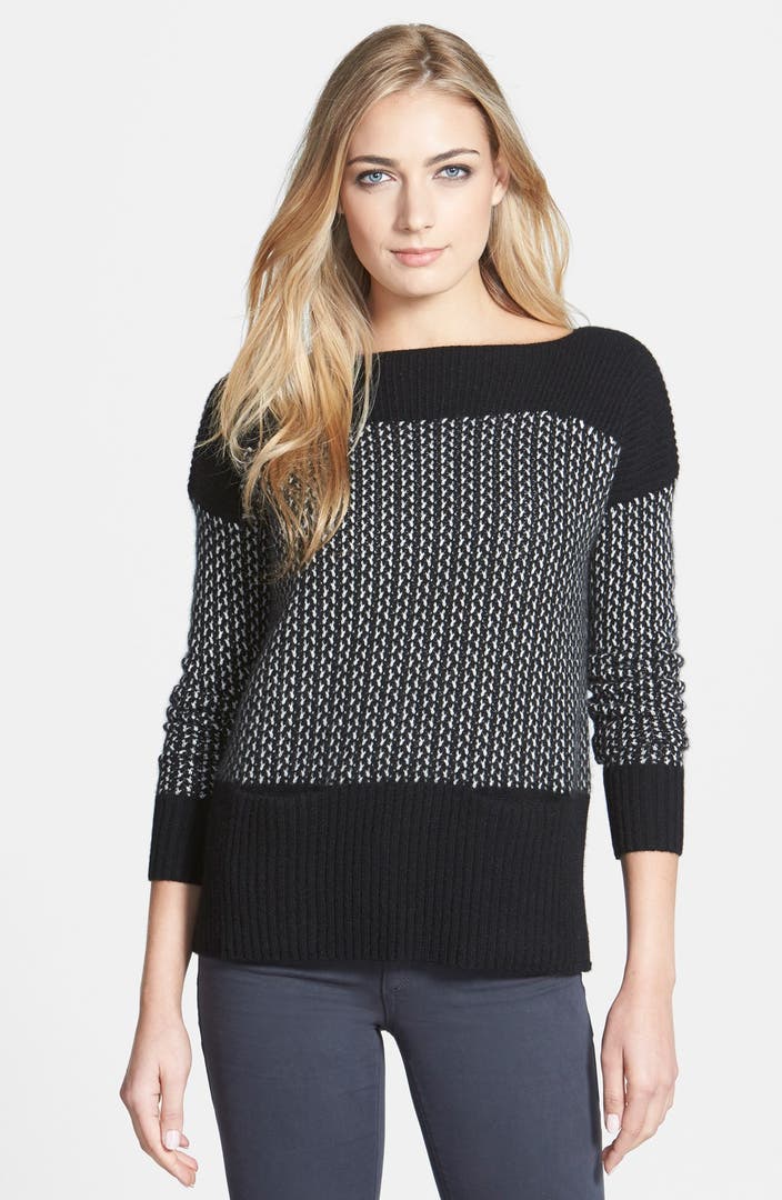 White + Warren Micro Cable Cashmere Boatneck Sweater | Nordstrom