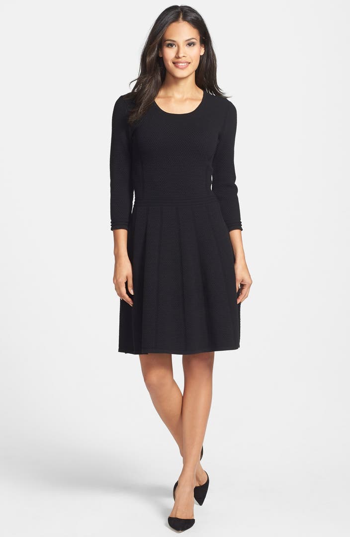 BOSS Textured Knit Fit & Flare Dress | Nordstrom
