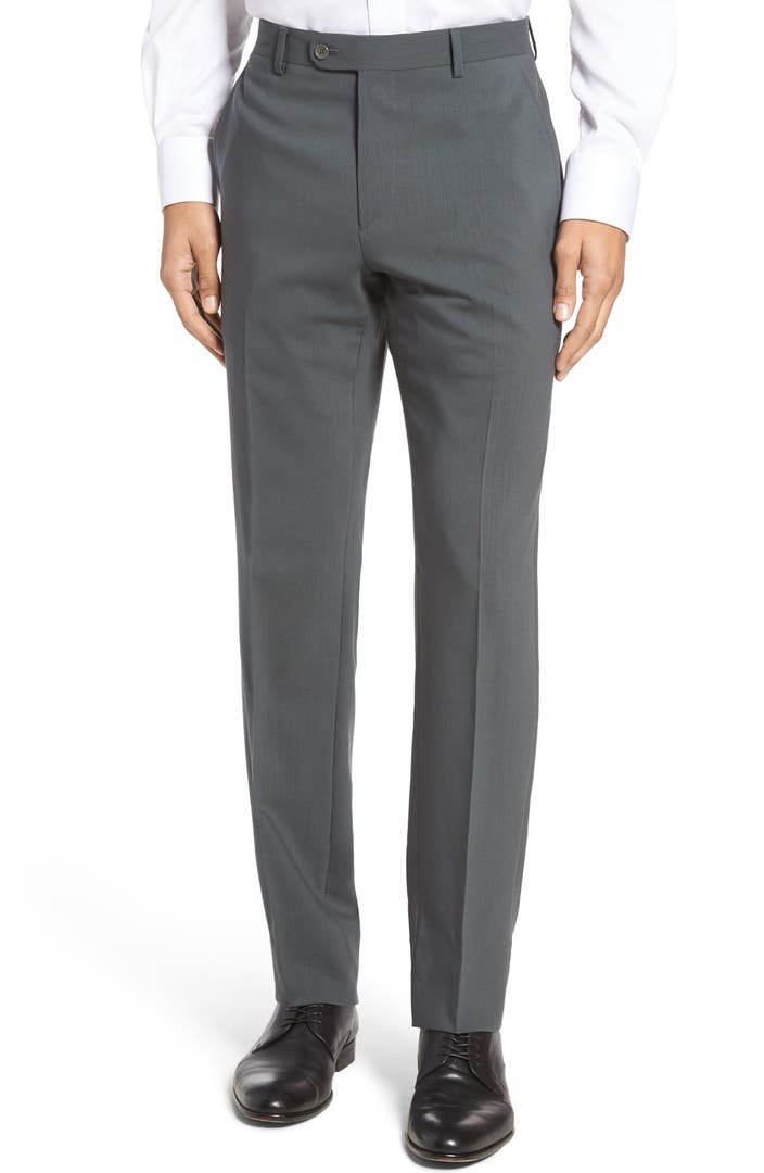 Santorelli Flat Front Travel Trousers | Nordstrom