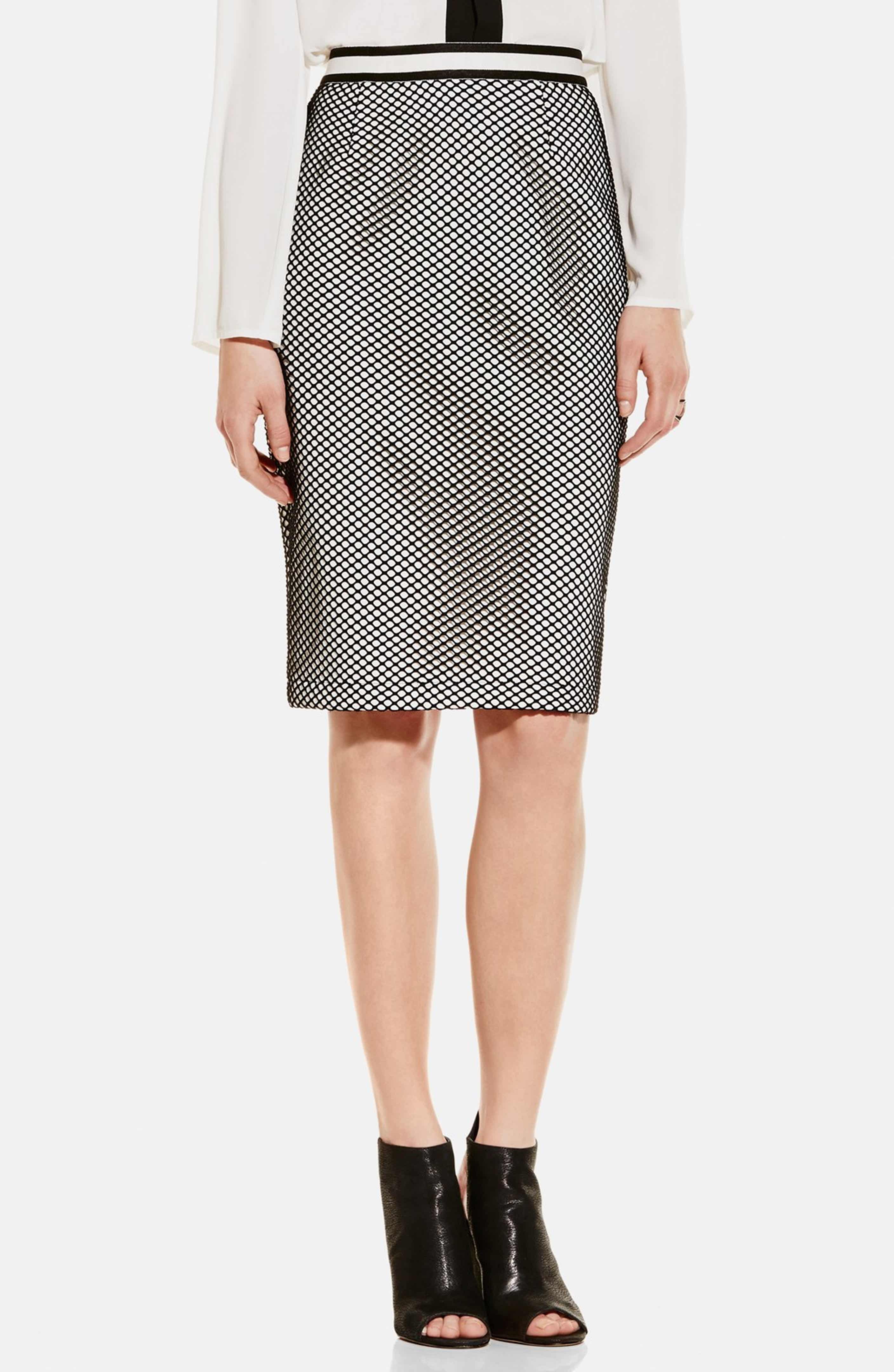 Vince Camuto Mesh Overlay Pencil Skirt | Nordstrom