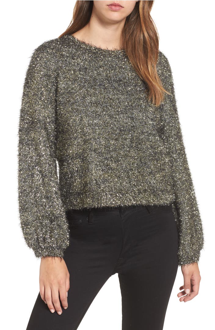 Leith Fluffy Sparkle Sweater | Nordstrom