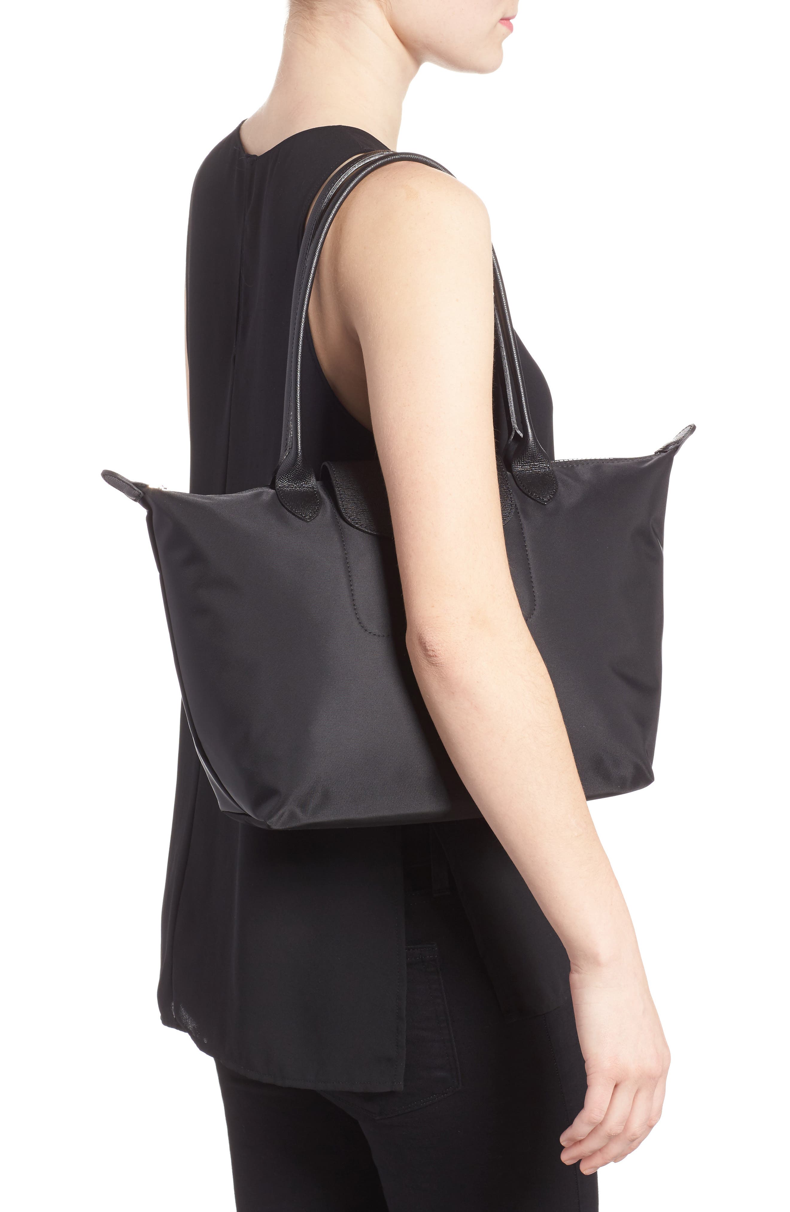 LONGCHAMP Medium Le Pliage Neo Nylon Shoulder Bag - Black, Black/Silver ...