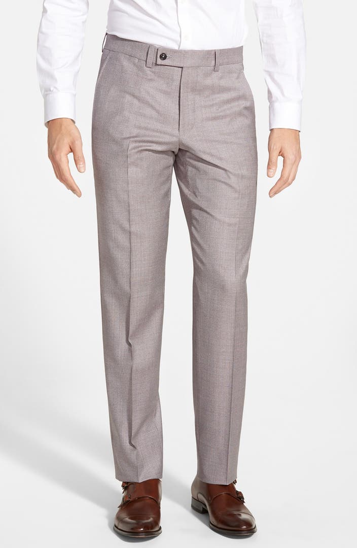 Ted Baker London 'Livingston' Flat Front Houndstooth Wool Trousers ...