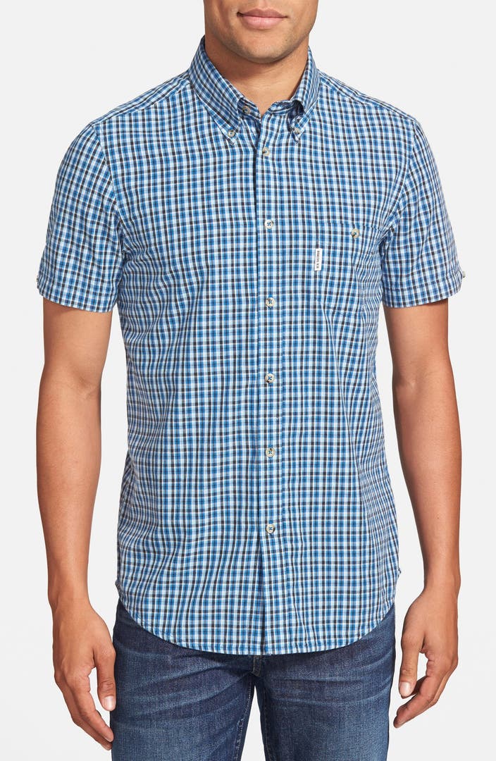 Ben Sherman Mod Fit Short Sleeve Plaid Woven Shirt | Nordstrom