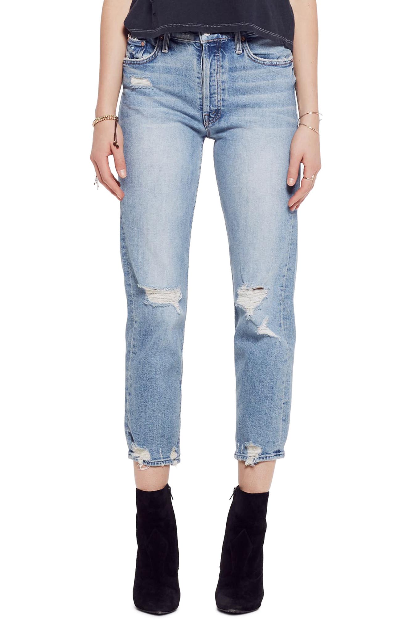 the tomcat ripped crop straight leg jeans