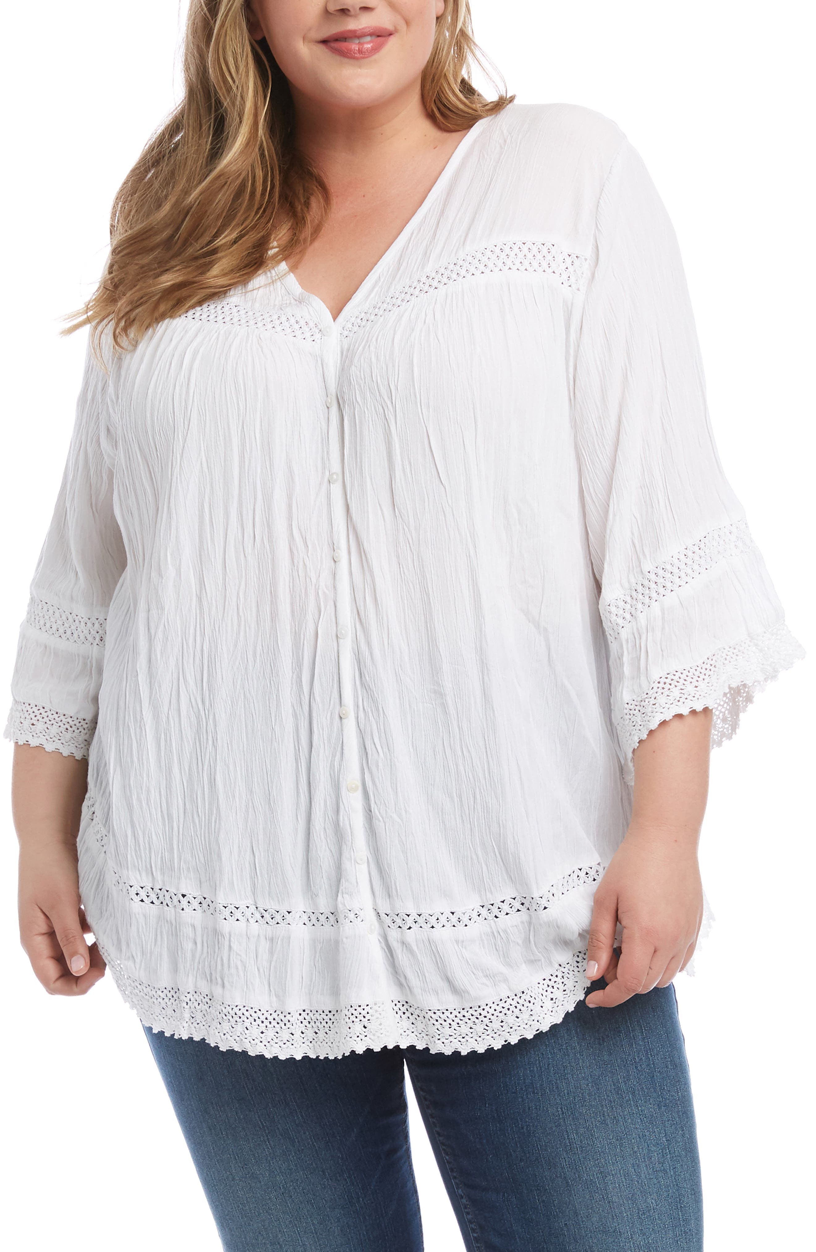 plus size white peasant top