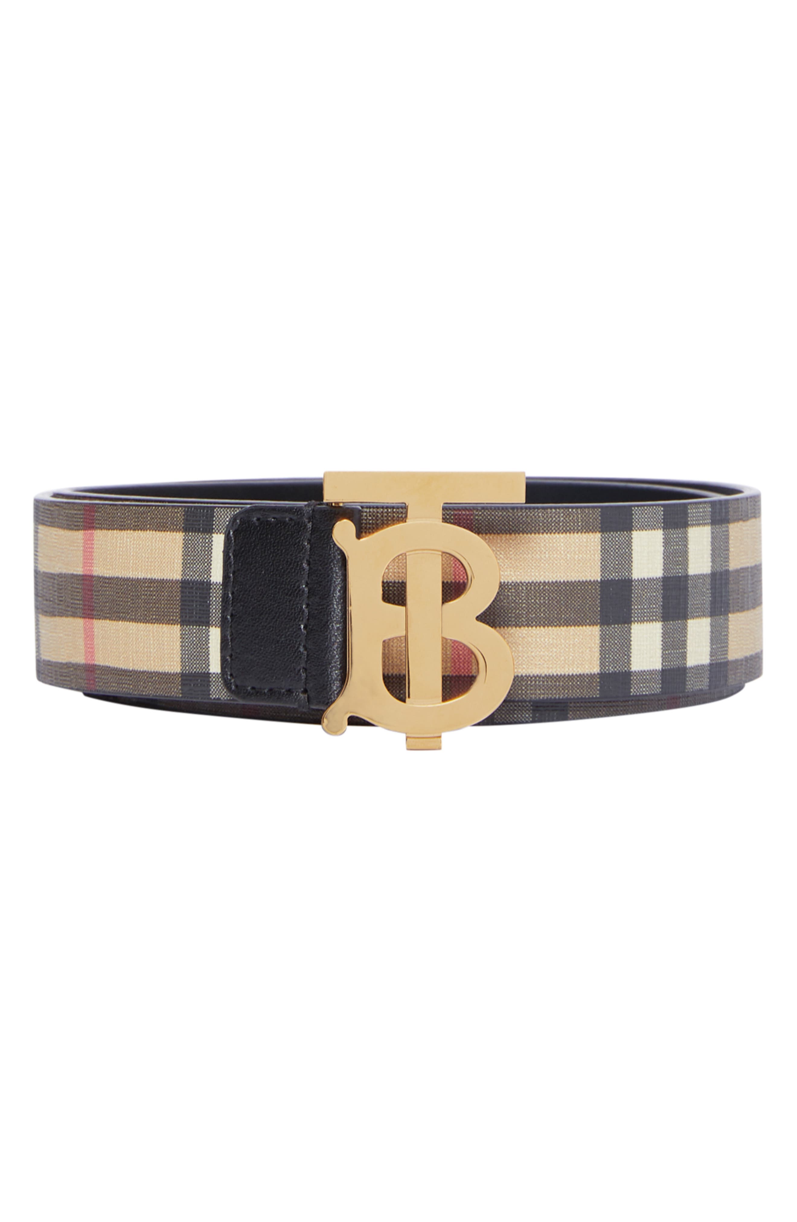 Women/'s Pink and Green Plaid Fabric Belt