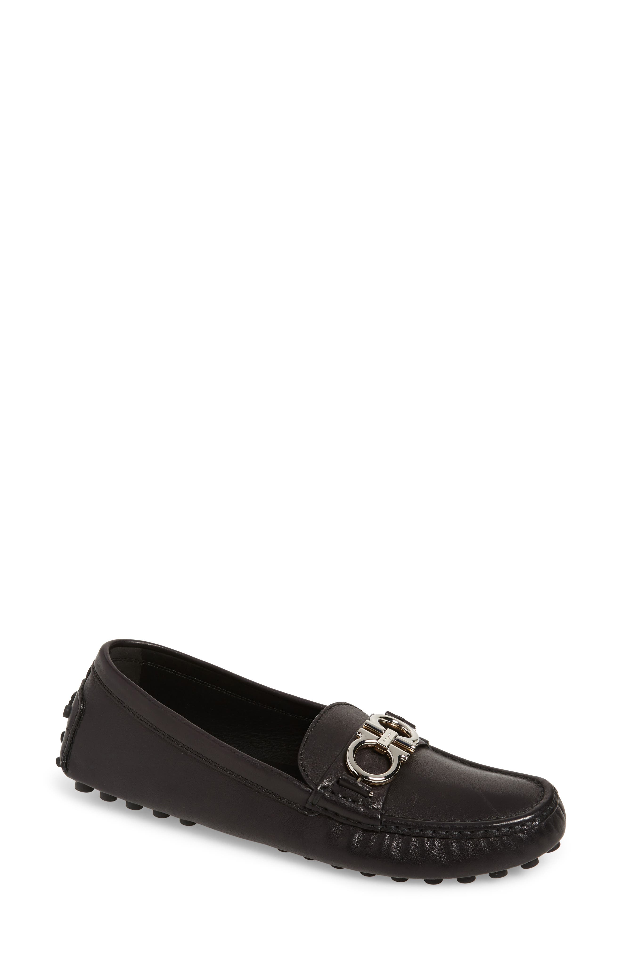black driving loafers women's