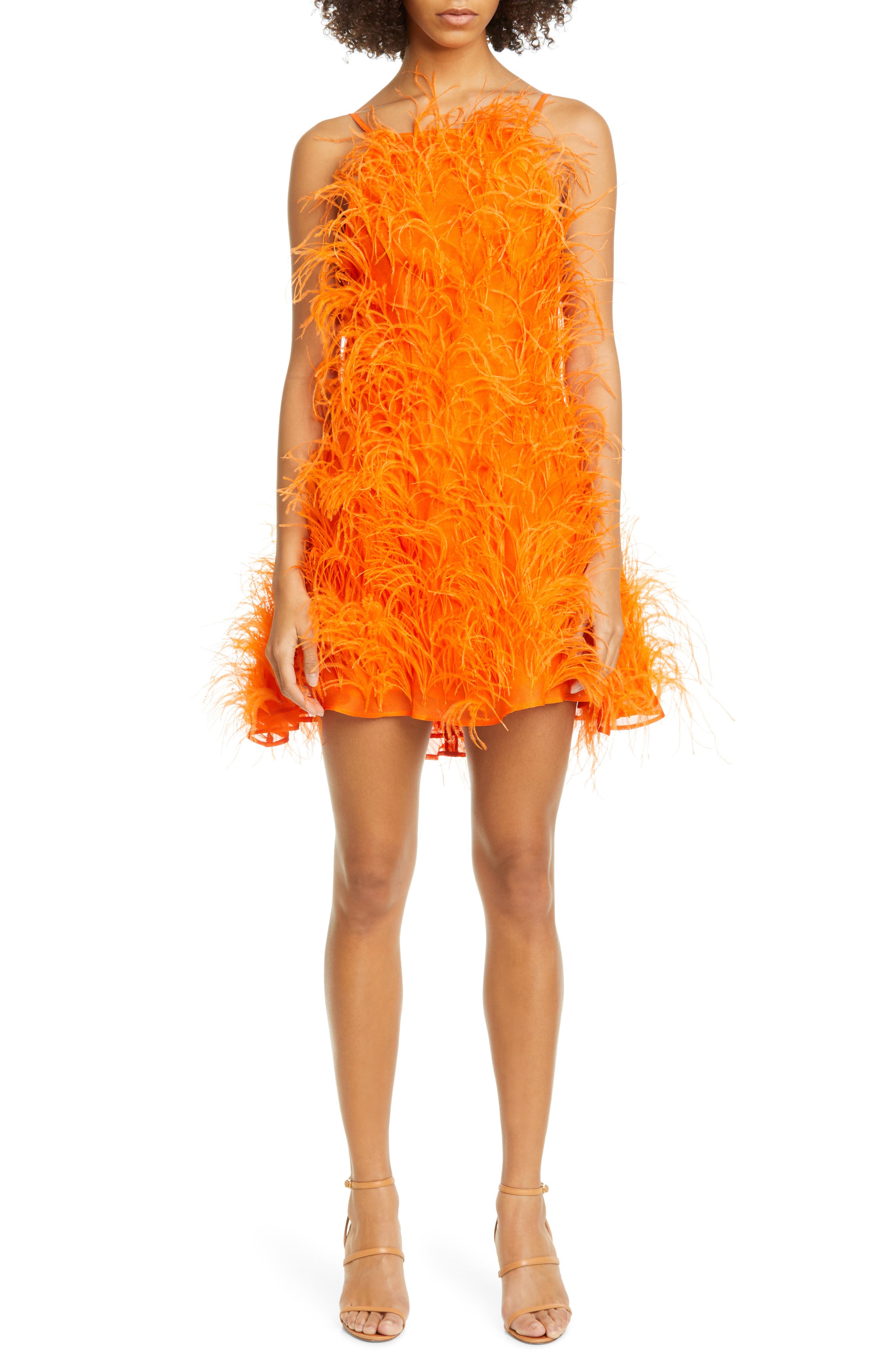 nordstrom feather dress
