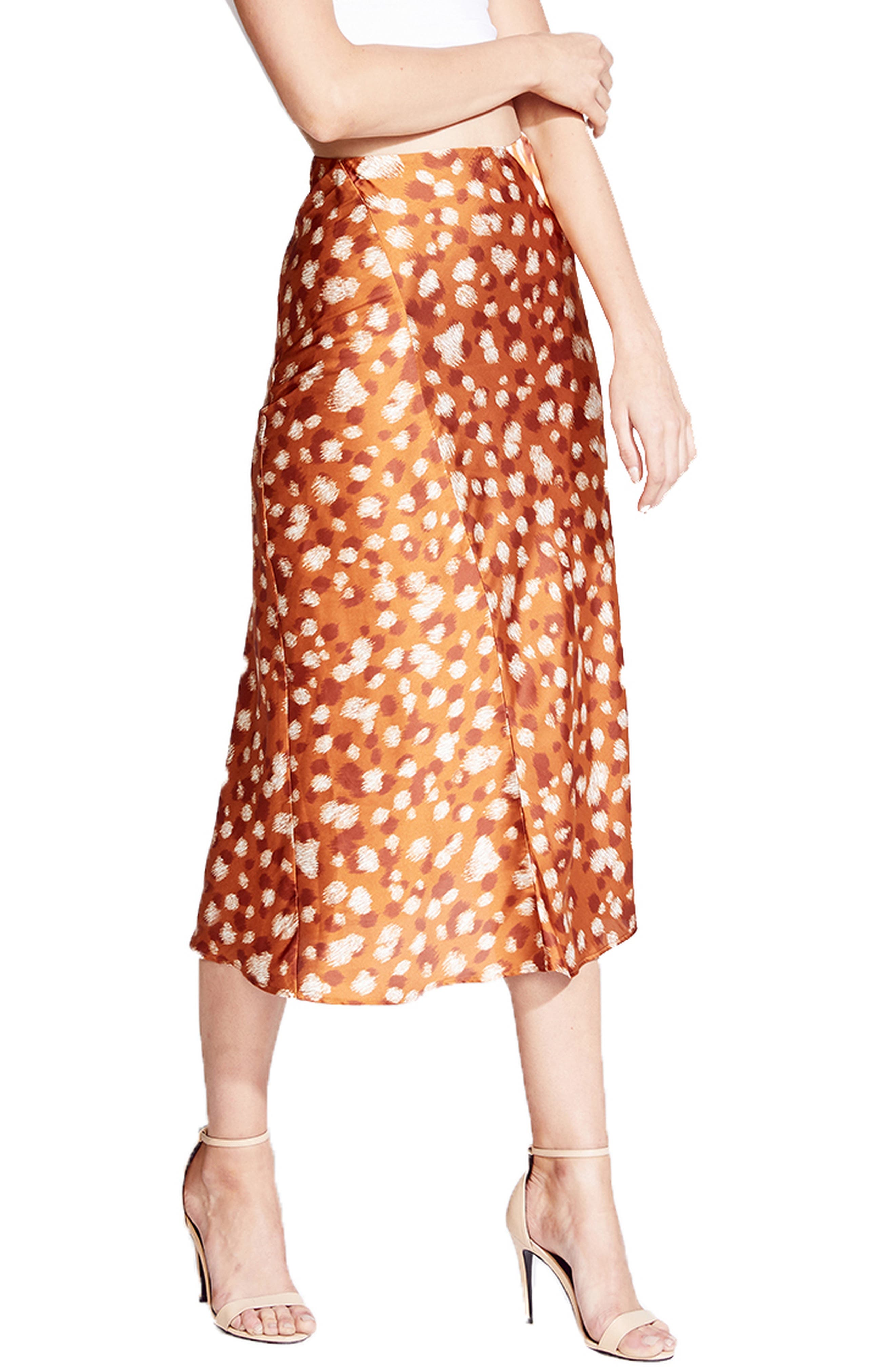 bardot mayah leopard print slip skirt