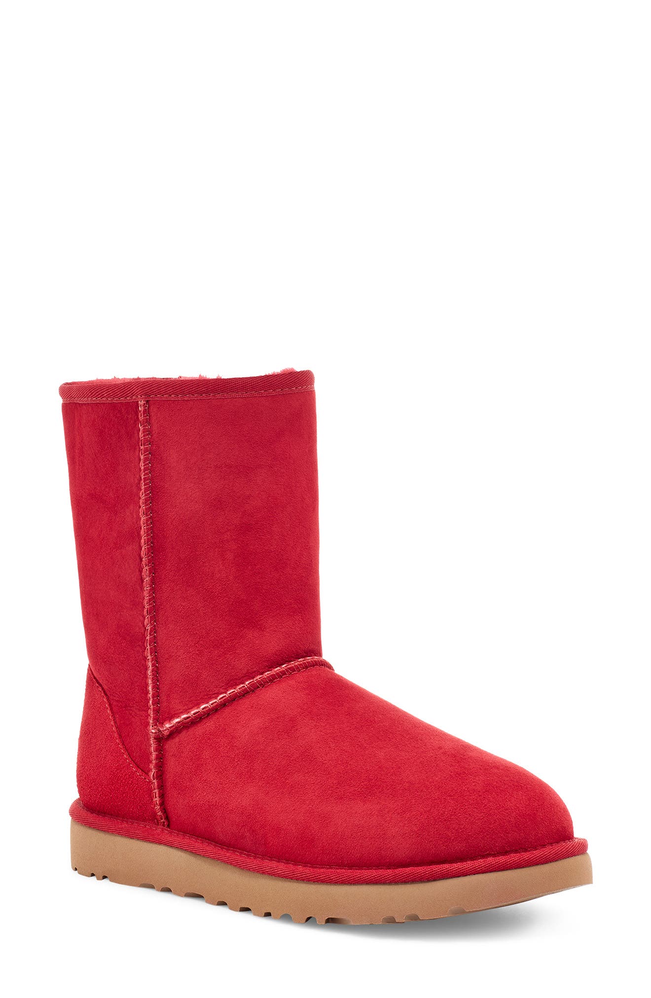 red snow boots