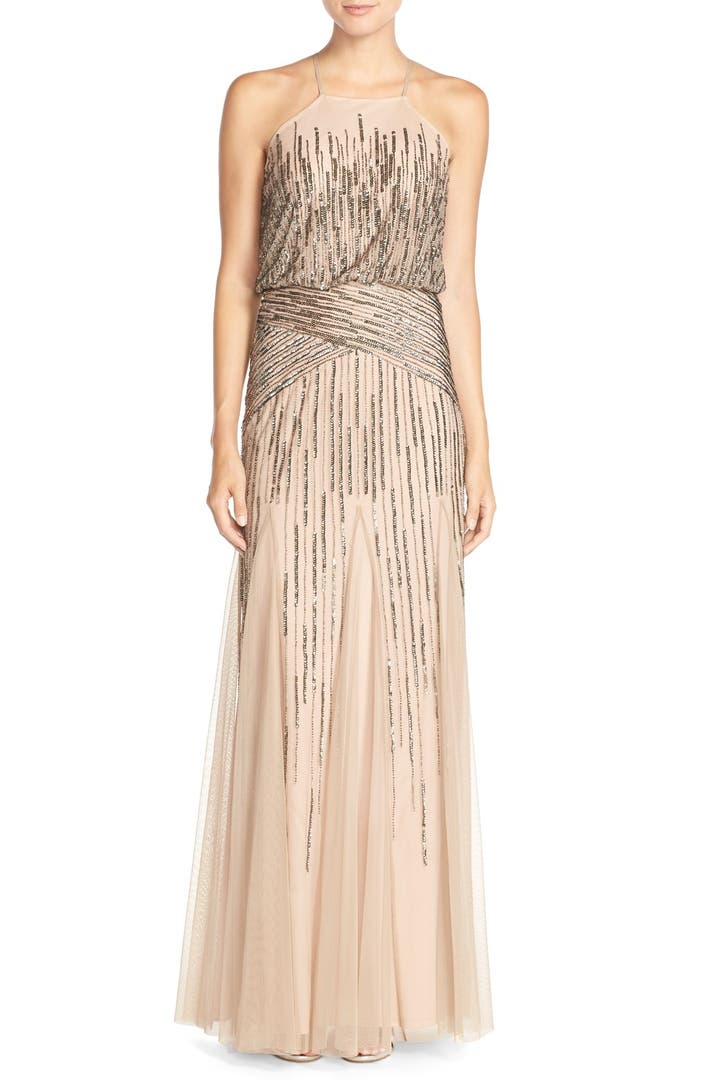 Adrianna Papell Beaded Blouson Gown | Nordstrom