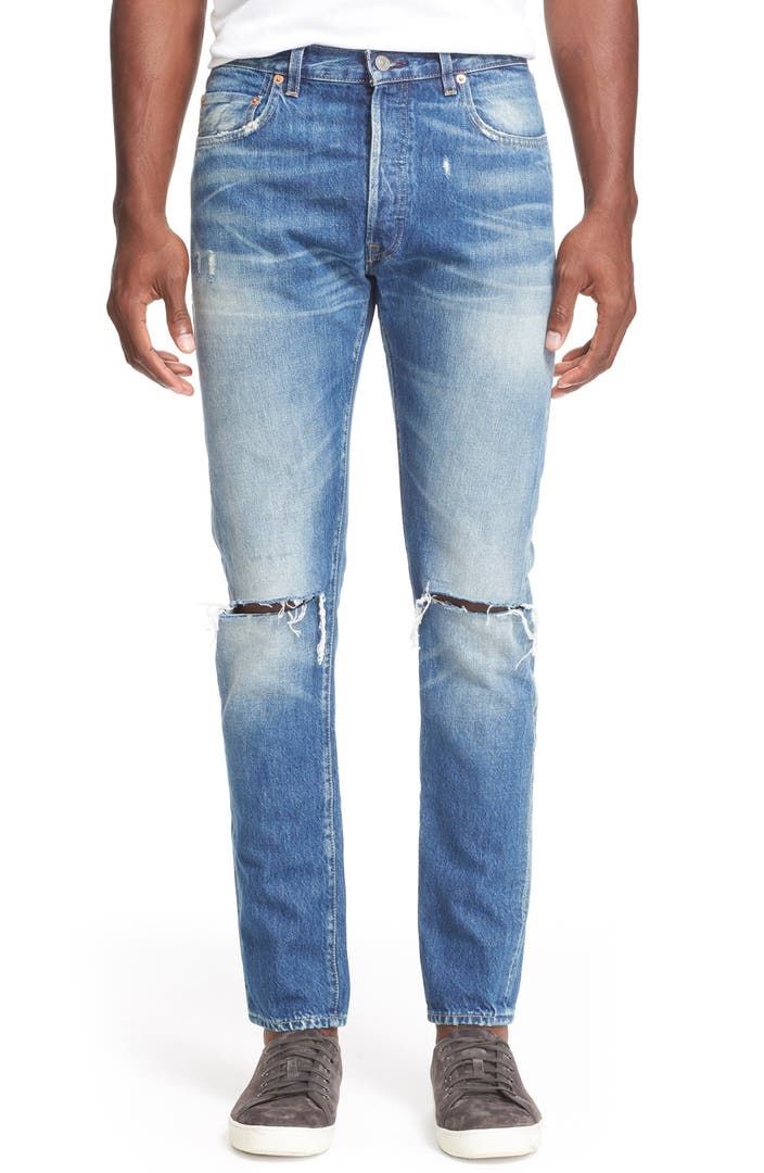 Levi's® Vintage Clothing '1966 501®' Distressed Tapered Leg Jeans ...