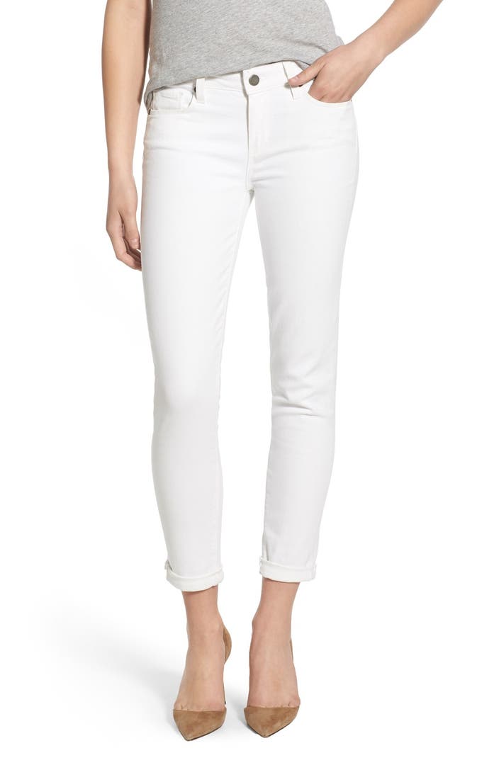 PAIGE 'Skyline' Crop Skinny Jeans (Optic White) | Nordstrom