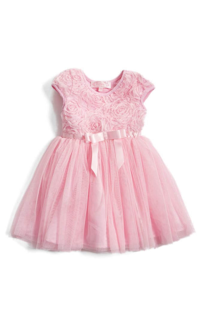 Popatu Short Sleeve Tulle Dress (Baby Girls) | Nordstrom