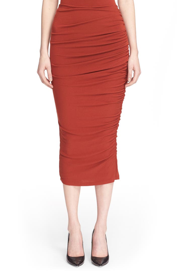 Alice Olivia Mindie Long Ruched Pencil Skirt Nordstrom