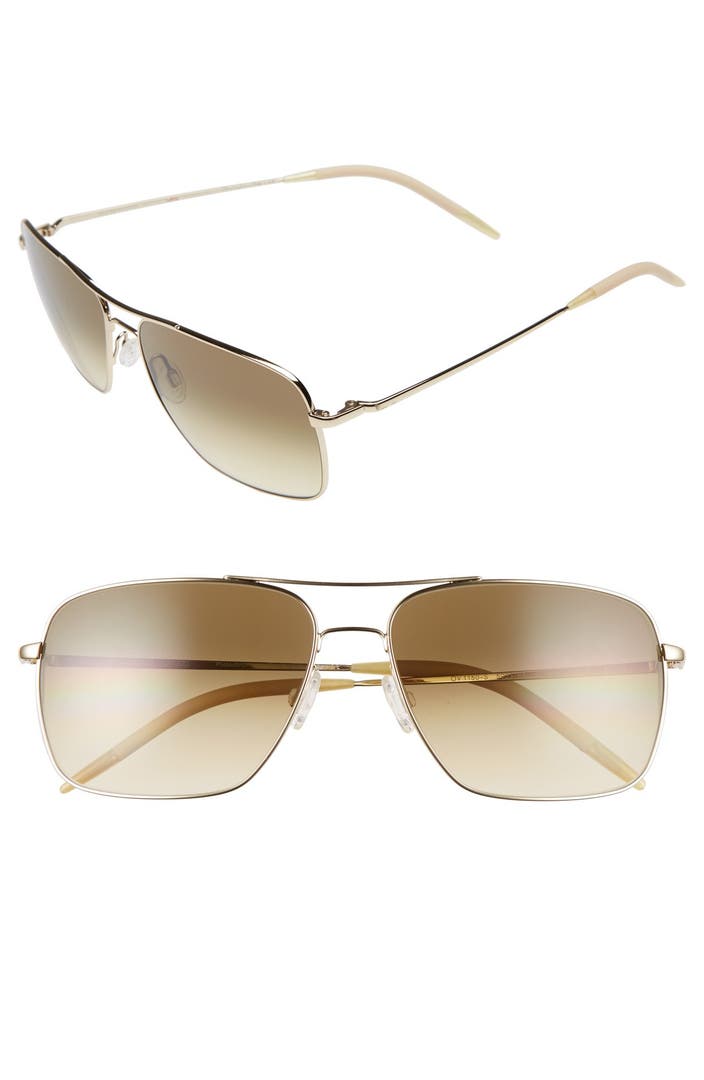 Oliver Peoples Clifton 58mm Aviator Sunglasses | Nordstrom