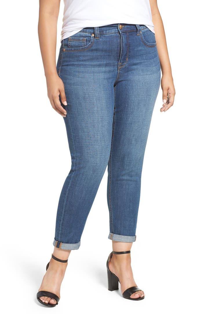 Melissa McCarthy Seven7 Roll Cuff Straight Leg Jeans (Cicidad) (Plus ...