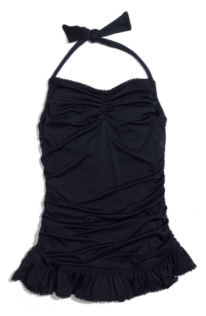 Juicy Couture Shirred Halter Swim Dress (Big Girls) | Nordstrom