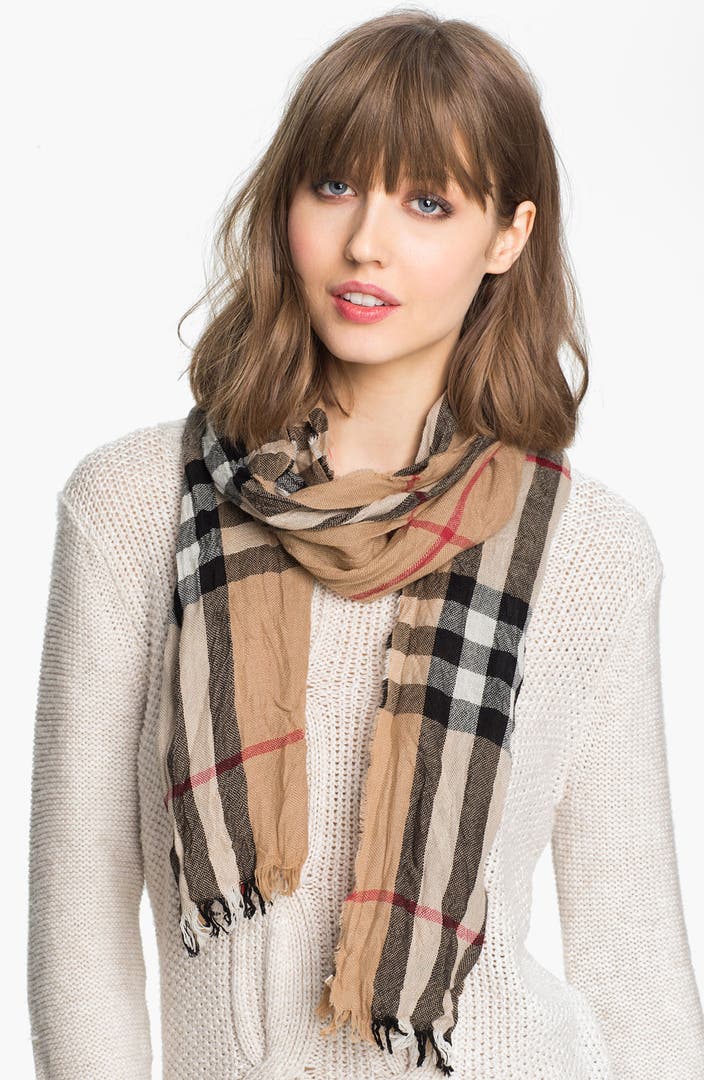 Burberry Giant Check Crinkled Scarf | Nordstrom