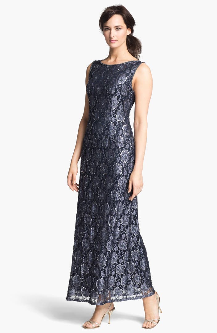 Pisarro Nights Embellished Lace Sleeveless A-Line Gown | Nordstrom