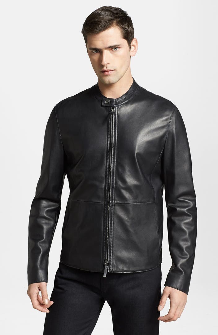 Armani Collezioni Leather Jacket | Nordstrom
