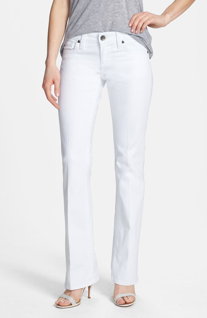 KUT from the Kloth 'Natalie' Flap Pocket Bootcut Jeans (White) | Nordstrom