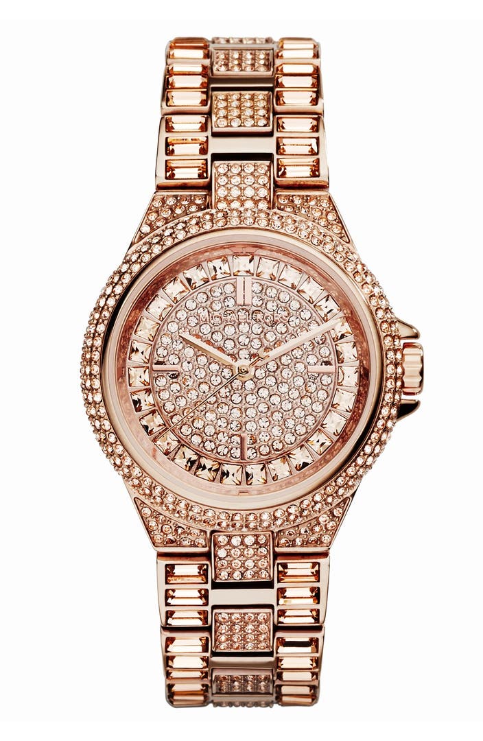 Michael Kors 'Mini Camille' Crystal Encrusted Bracelet Watch, 33mm ...