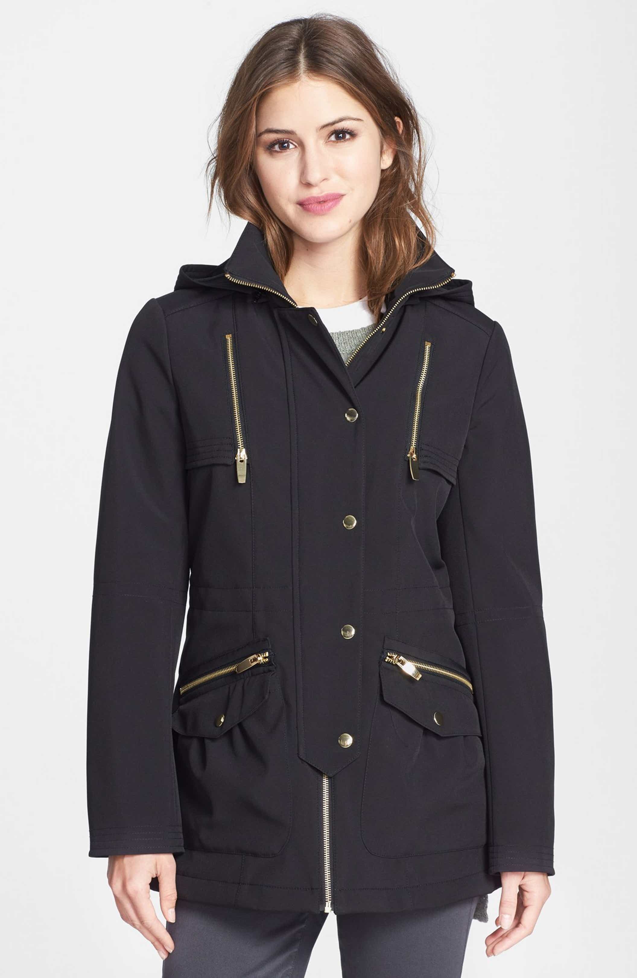 Via Spiga Soft Shell Anorak with Removable Hood (Online Only) | Nordstrom