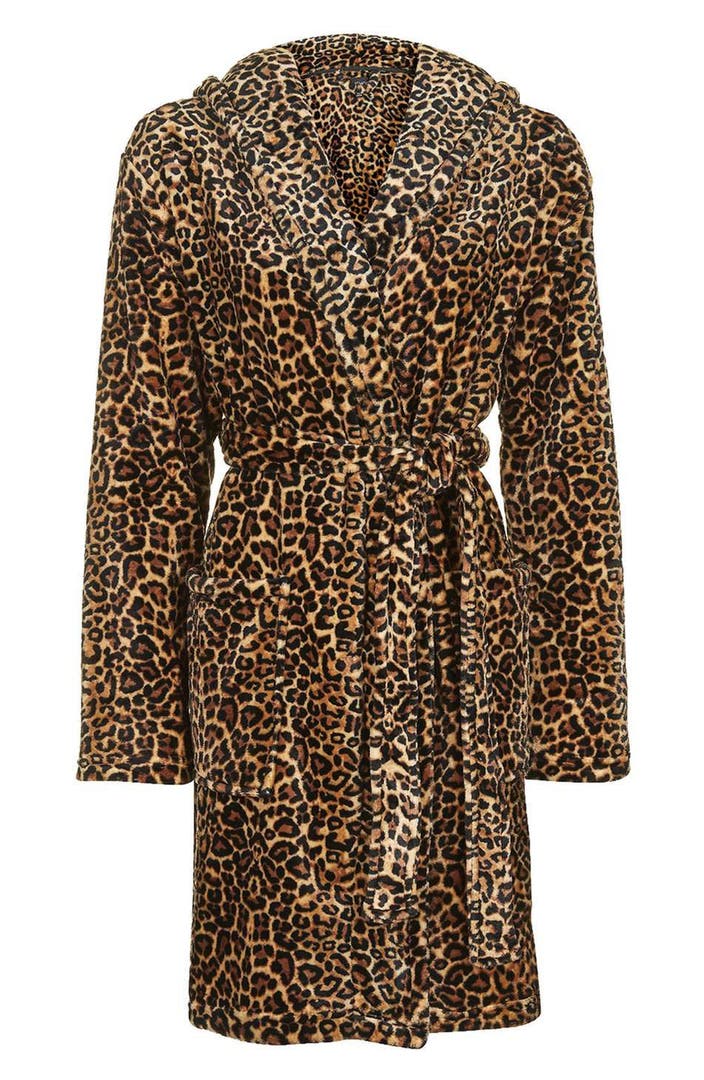 Topshop Leopard Print Hooded Robe | Nordstrom