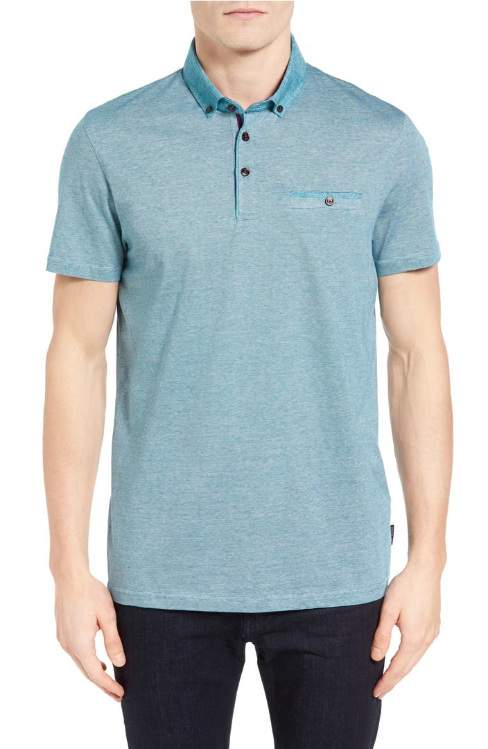 Ted Baker London Cocoa Contrast Collar Stripe Polo | Nordstrom