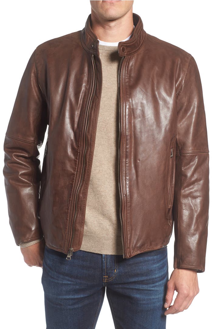 Marc New York Calfskin Leather Moto Jacket | Nordstrom