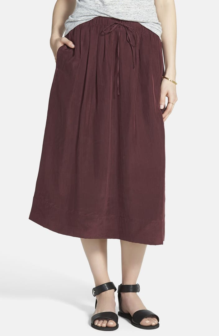 Madewell 'Sunset' Silk Midi Skirt | Nordstrom