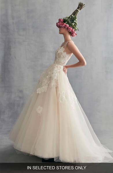 Main Image - Ines by Ines Di Santo Peony Embroidered Tulle Ballgown