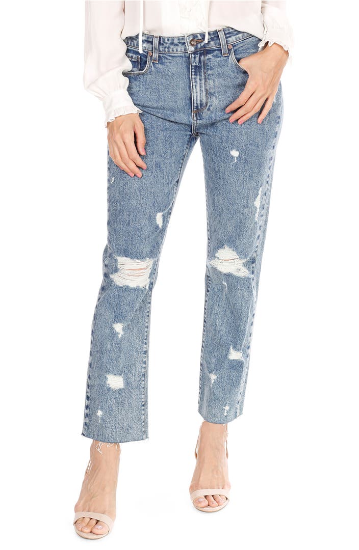 PAIGE Noella Straight Leg Crop Jeans (Westlyn Destructed) | Nordstrom