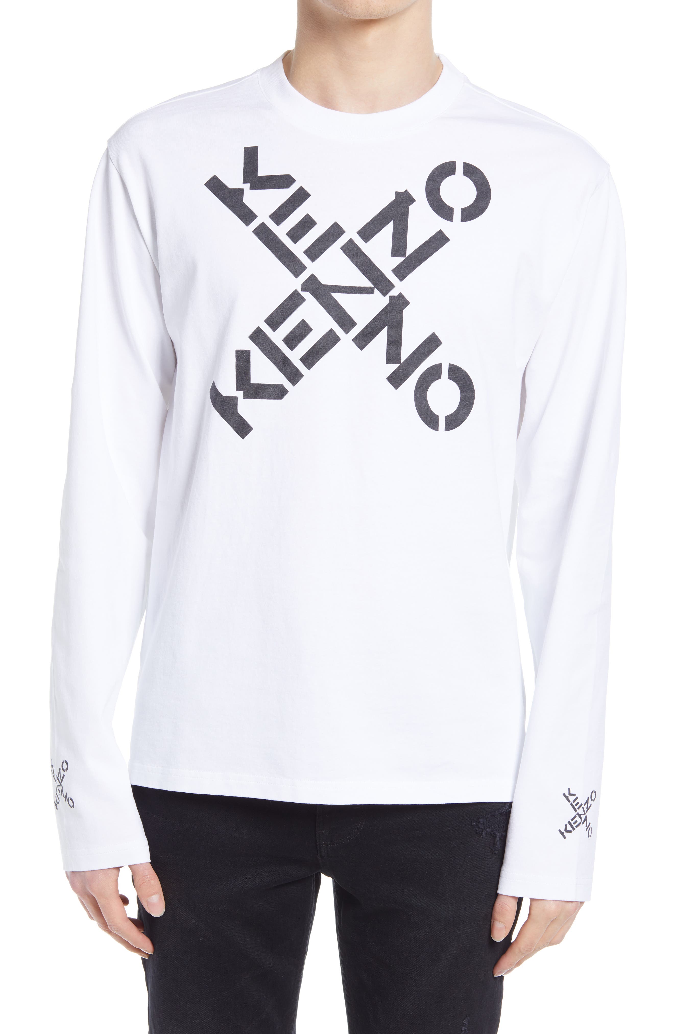 white and black kenzo shirt
