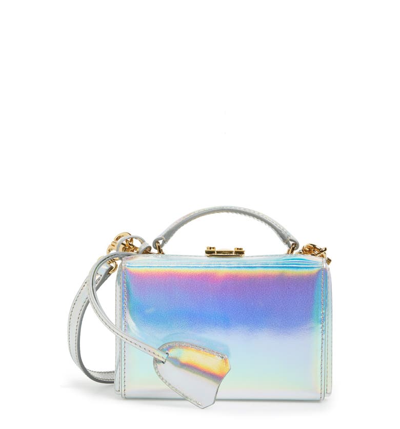 Mark Cross 'Mini Grace' Holographic Leather Box Clutch | Nordstrom